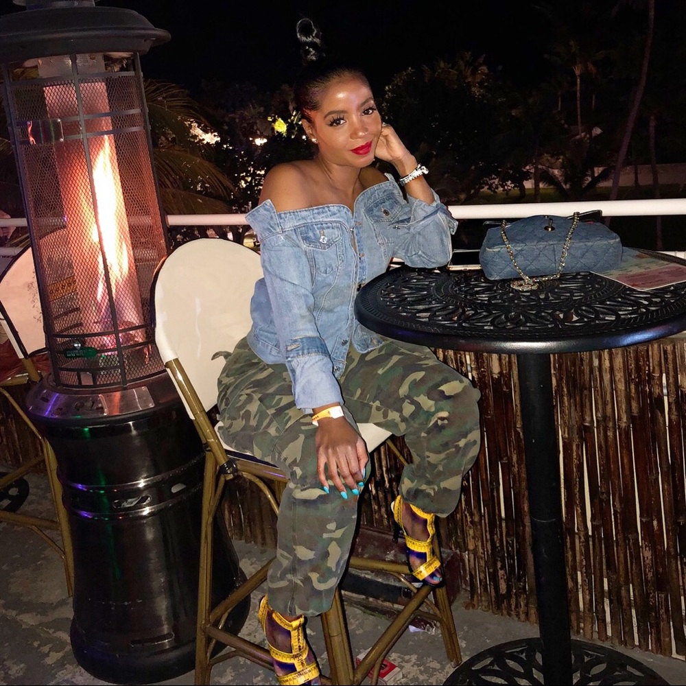 Denim Off shoulder top